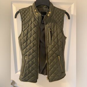 Olive Green Puffer Vest For Fall/ Winter
